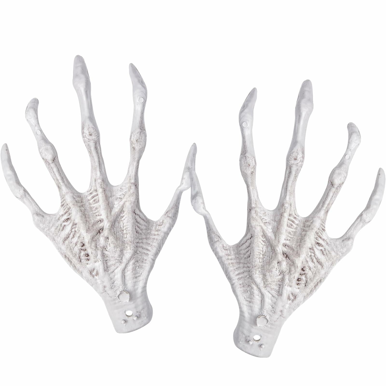 XONOR Halloween Witch Skeleton Hands 1 Pair Plastic Scary Decor