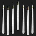 Cacou White Taper Candles 12 Pack 8Hr Burn Unscented Paraffin Wax