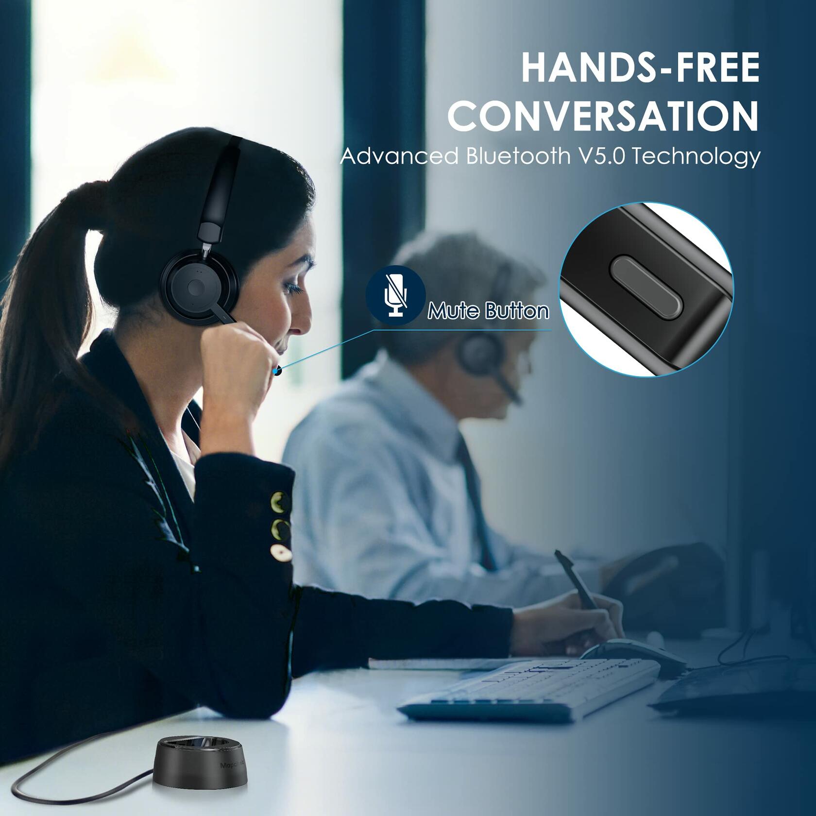 Mopchnic Bluetooth Wireless Headset Black Wireless Headphone
