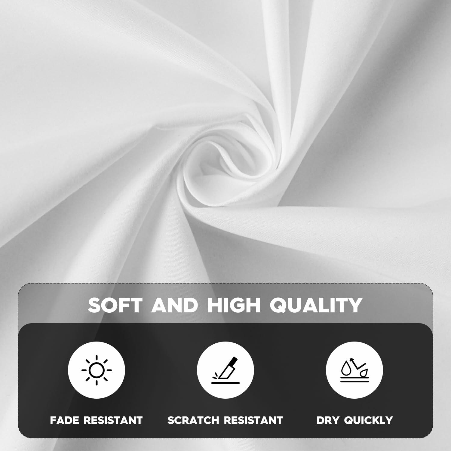 Horaldaily White Rectangular Tablecloth 60x120in Polyester Stain Resistant
