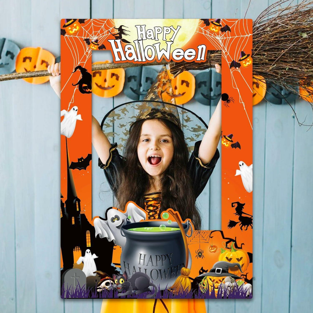 Generic Halloween Photo Booth Props 31 PCS Yellow Cartoon Paper Party