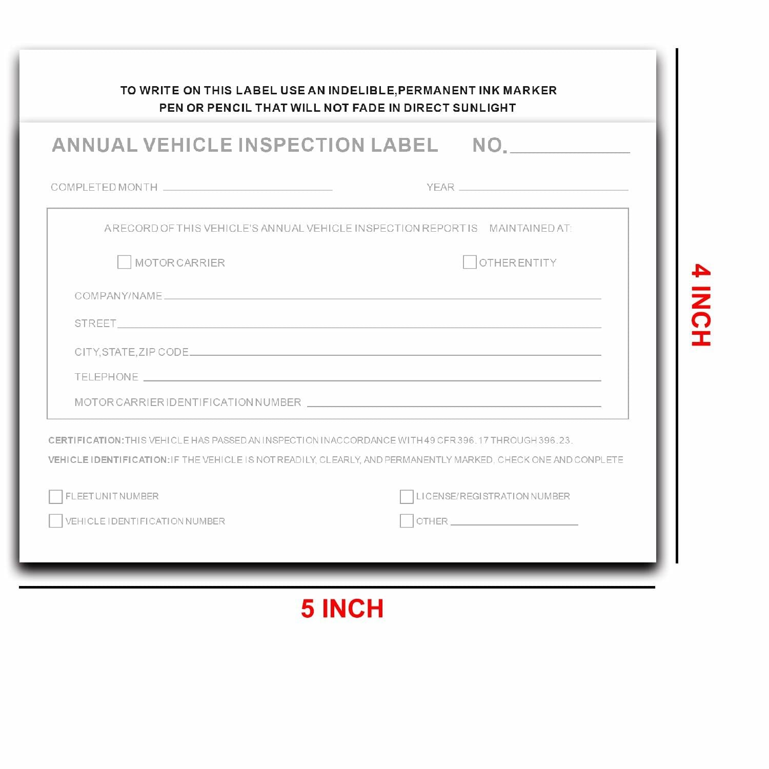 KIKIGO DOT Inspection Forms Annual Vehicle Report 2-Ply 3-Ply Carbonless 15 Pack