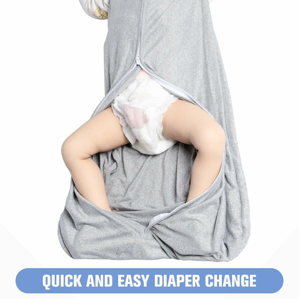 GUNTAIL Baby Sleep Sack 100% Rayon Cotton 2-Way Zipper Grey Size M