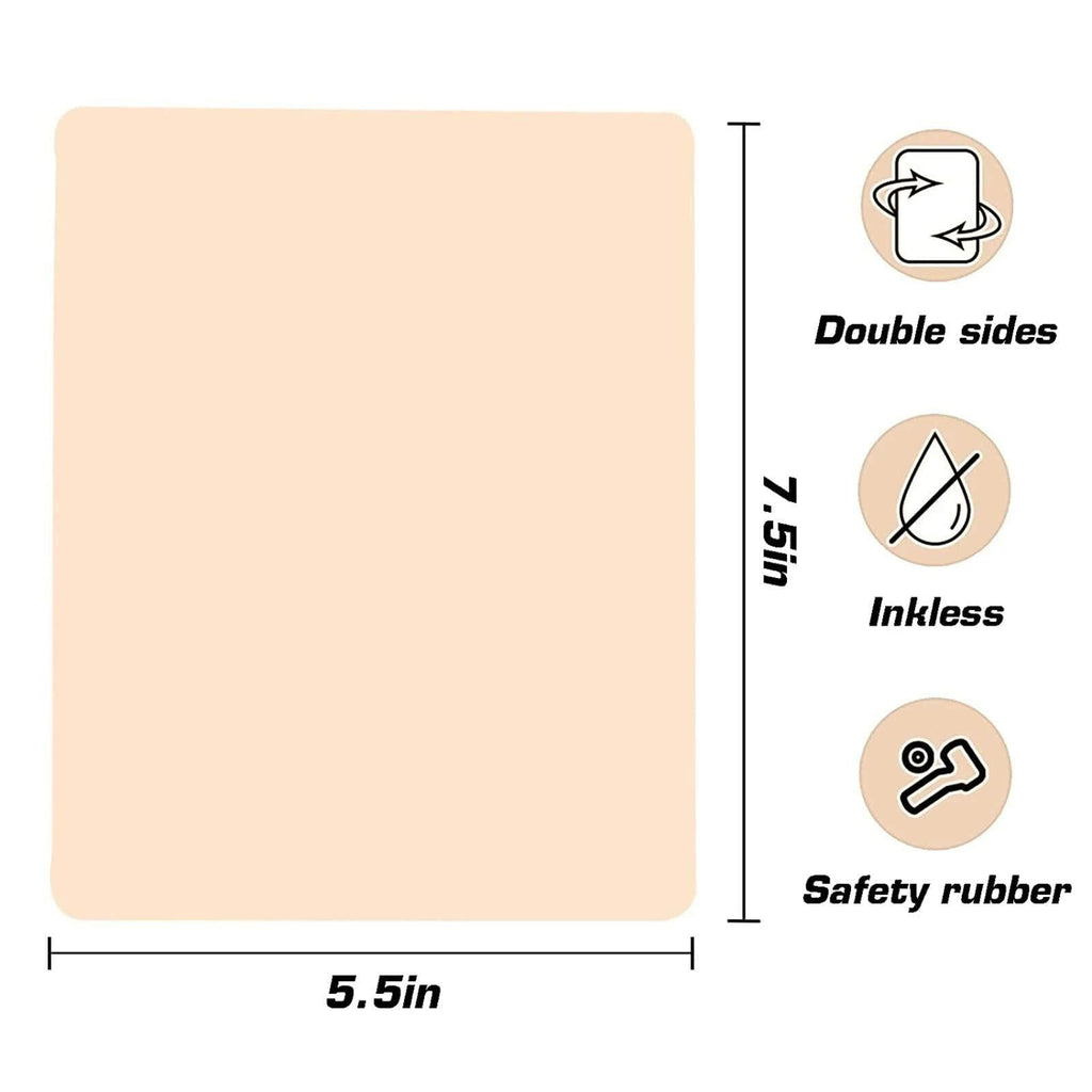 Lyuxzad Tattoo Practice Skins 10 Sheets 7.4x5.6in Double-Sided Silicone Multi