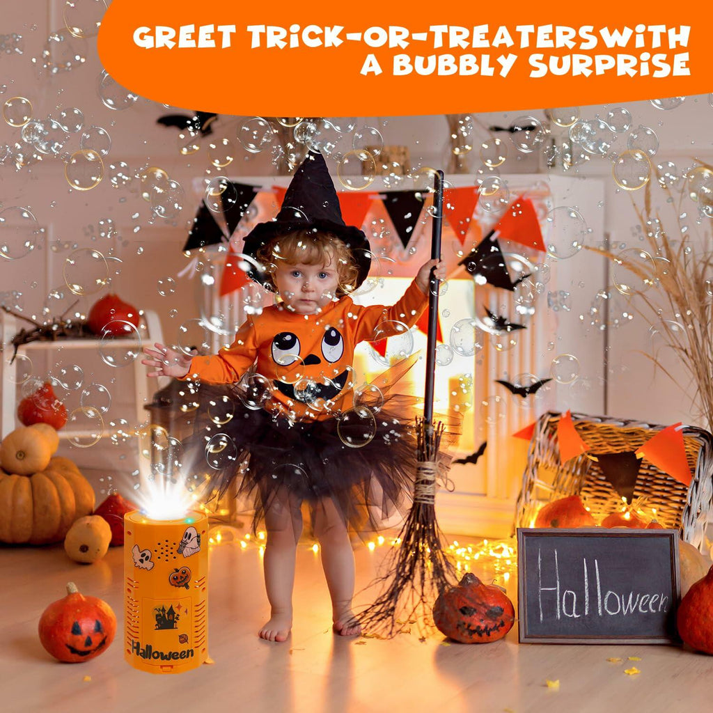 KYUKUDZ Halloween Bubble Machine Portable Automatic Lights Sound DIY