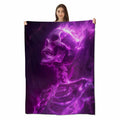 amepay Purple Skull Plush Flannel Throw Blanket 60x50 Inch