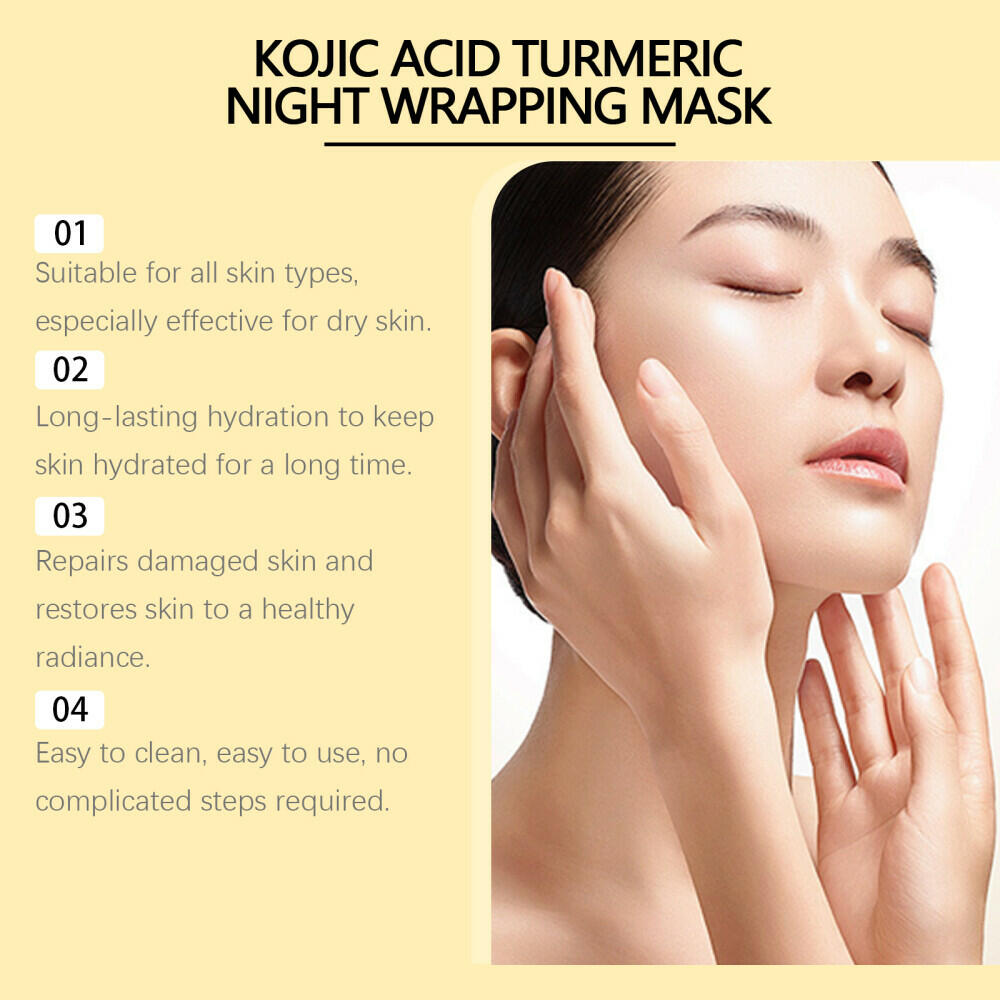 BestBy03/25 HOYGI Kojic Acid Turmeric Collagen Night Wrapping Mask 75ml
