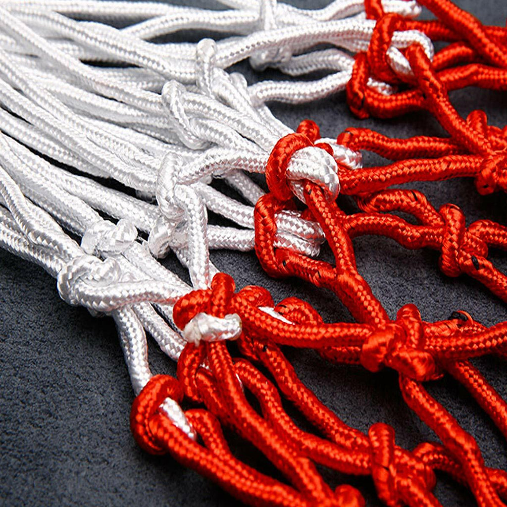 2 Pack Red White Basketball Net 12 Loops Polyester All Weather Durable