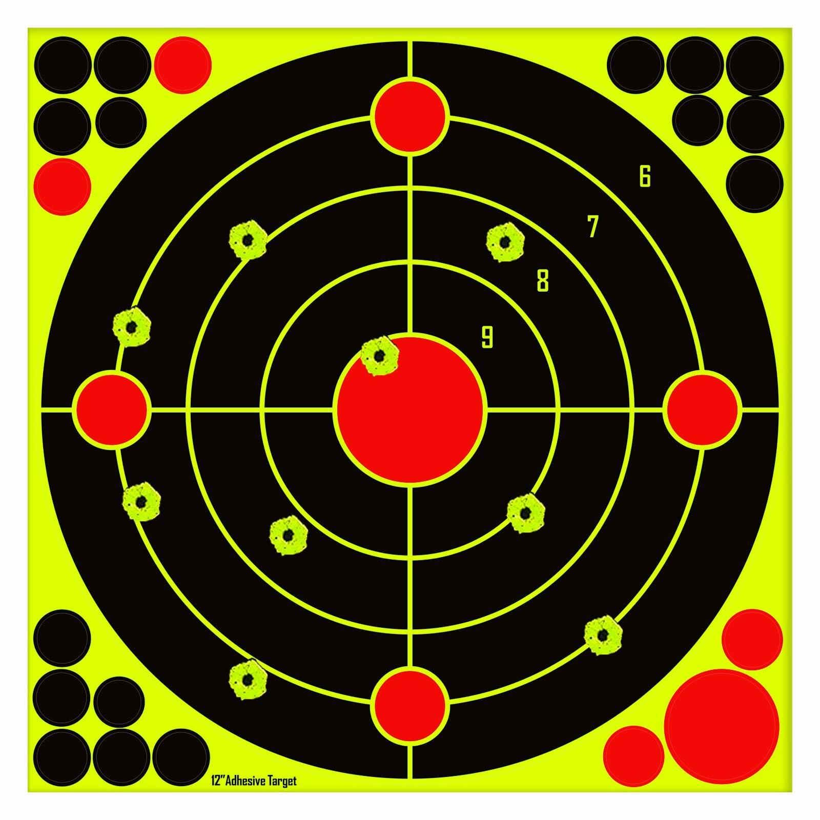 PTPHJEG Silhouette Splatter Targets 12x12 inch Fluorescent Yellow 10 Pack