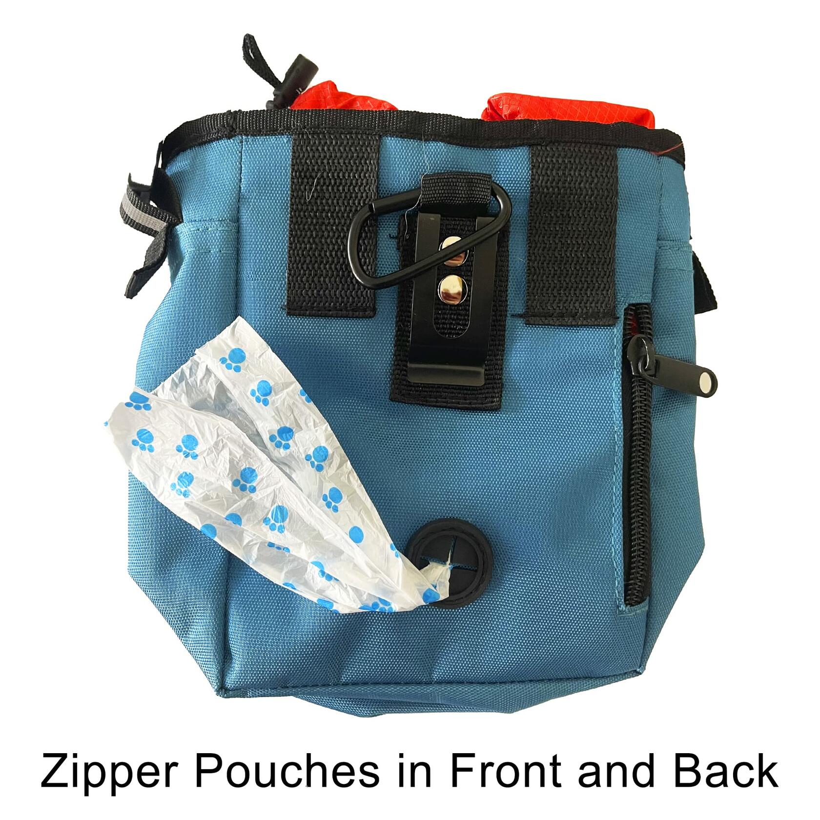 Jalousie Dog Training Pouch with Clicker & Water Bowl 5 Ways to Wear Grey