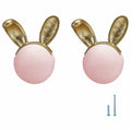 Evionlin 2pcs Pink Rabbit Ceramic Cabinet Knobs Drawer Pulls Kids Room