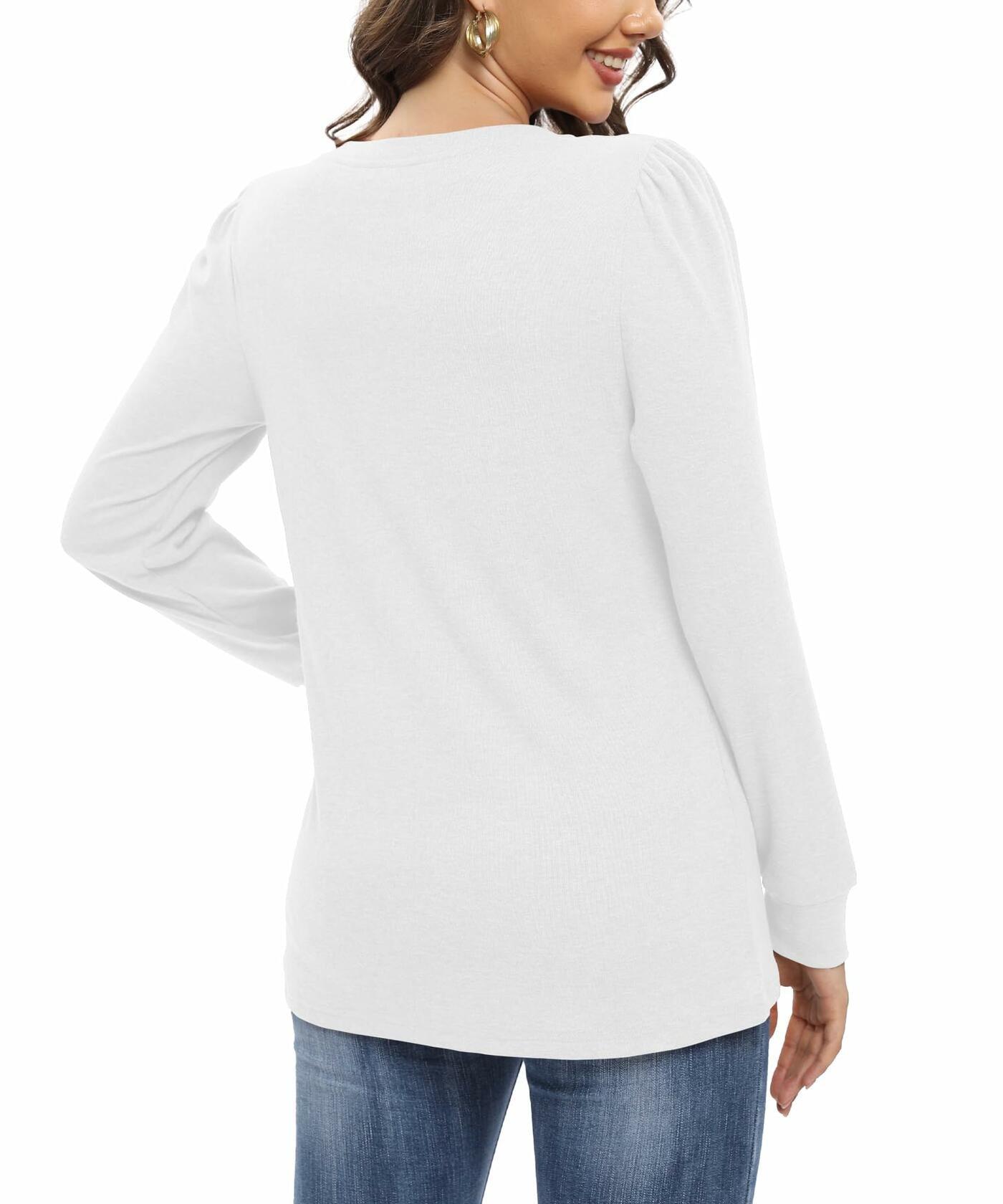 NILOUFO Women Long Sleeve Casual Dressy Tops Tunics Green Size XX-Large