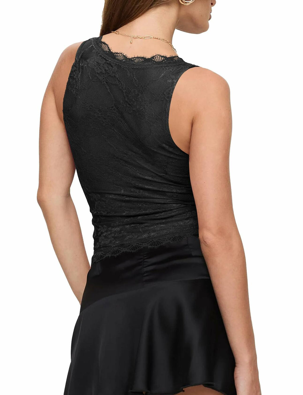 SAUNGKUAI Women's Sexy V Neck Sleeveless Lace Floral Top NavyBlue Size XXL
