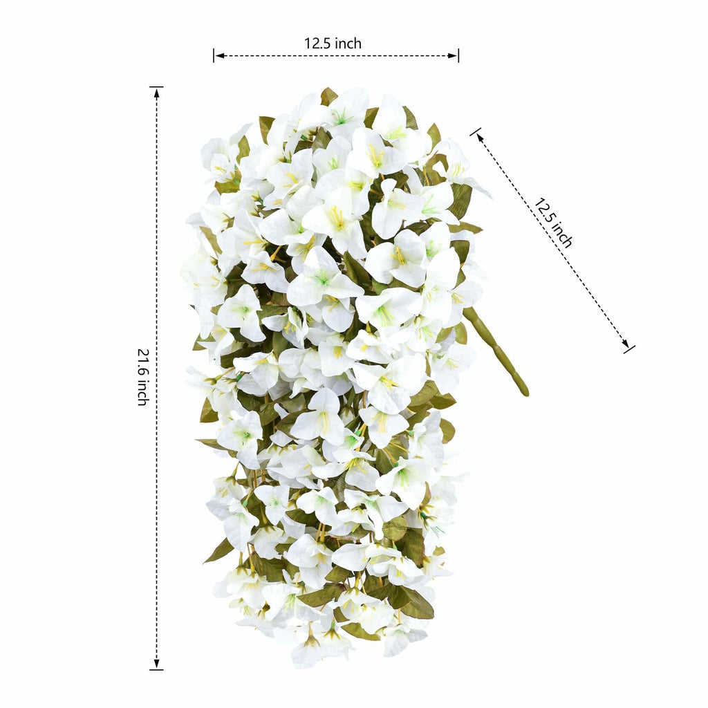 INSPRING Bougainvillea Artificial Flowers 2 pcs White UV Resistant Silk Vines