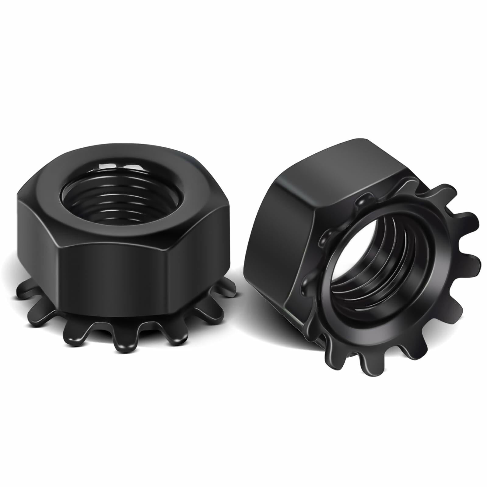 MewuDecor M8-1.25 Keps Lock Nut 304 Stainless Steel Black Finish 25 PCS