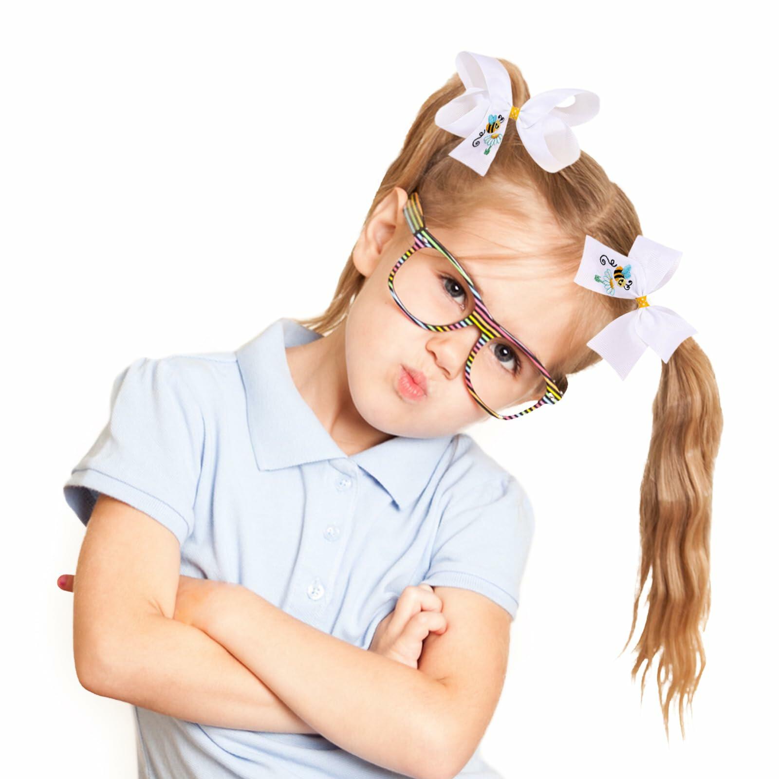 XEININVU Bee Hair Clips Toddler Girls Bowknot Hair Barrettes Yellow White 2PCS