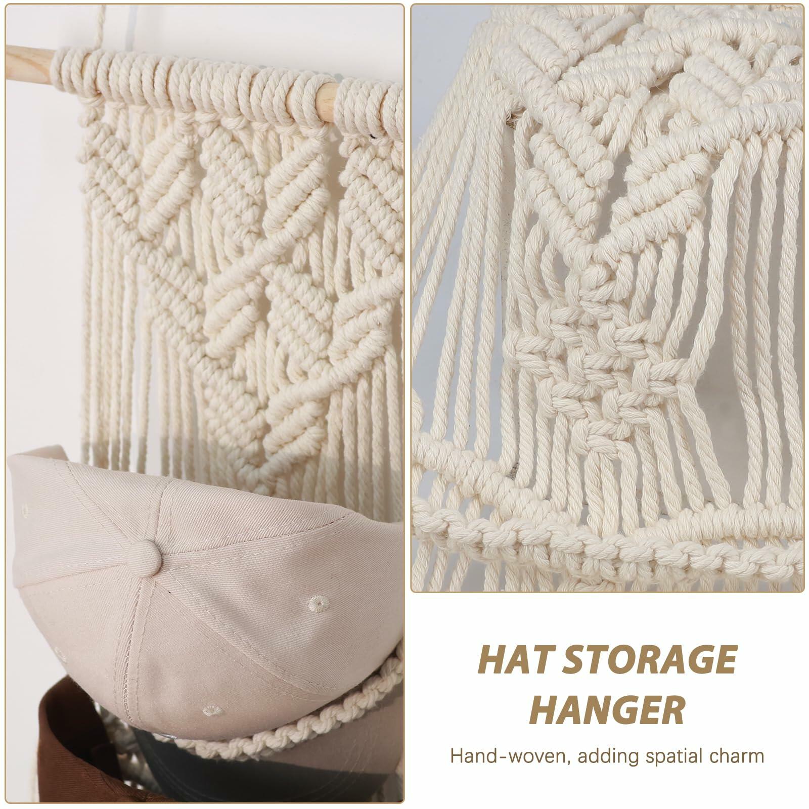 Hommtina Wall Mounted Hat Rack Organizer Brown 2 Pack Bohemian Style