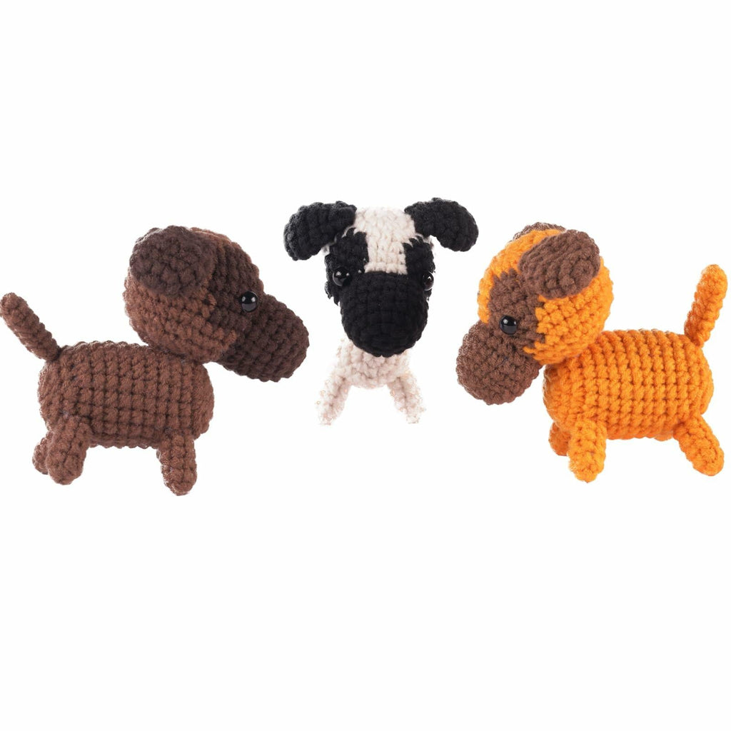 Finnacy Crochet Dog Kit Husky 3 pcs Yarn Hook Accessories Starter Kit