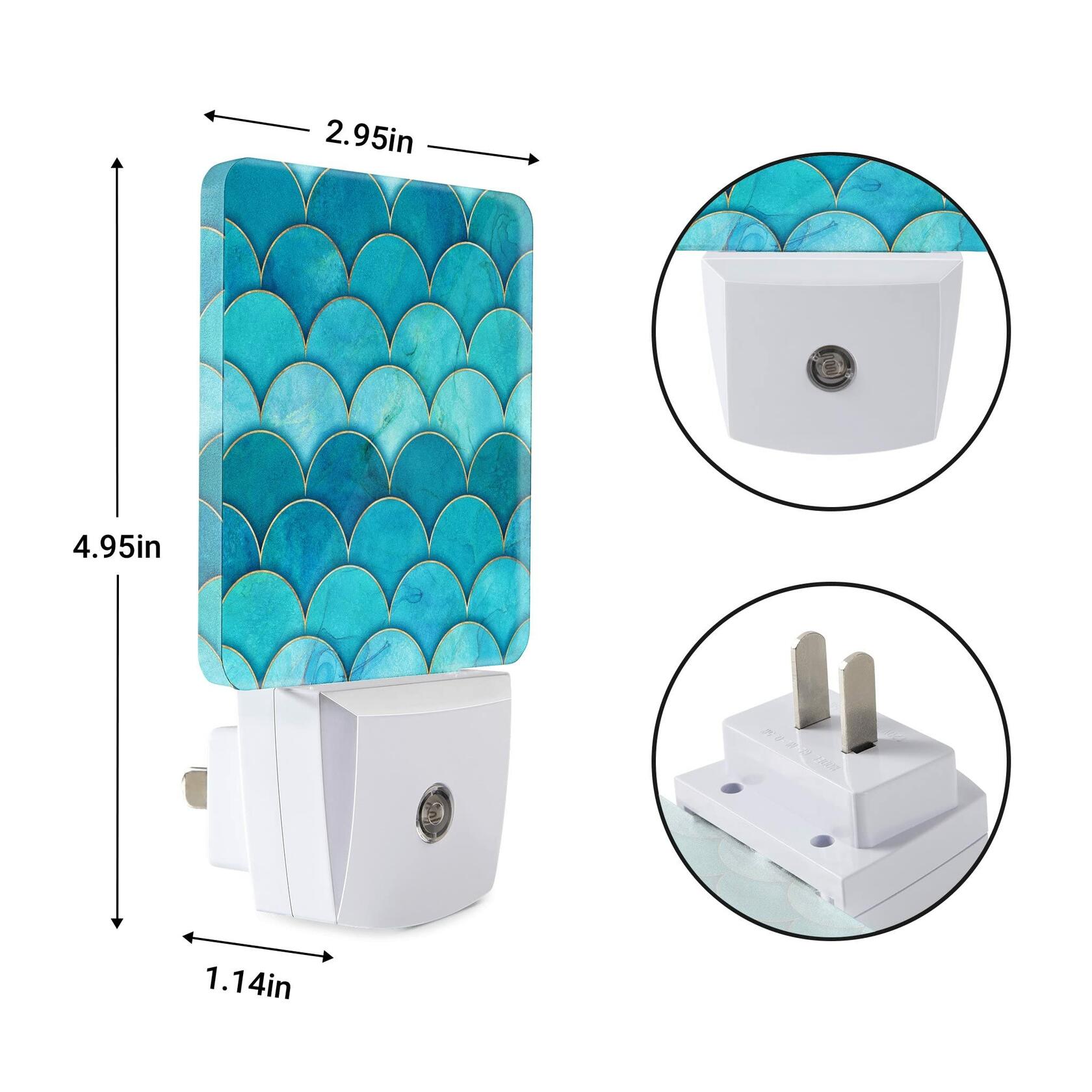 Caifujiqi Night Light Plug-in Dusk to Dawn Sensor LED White Plastic 110V