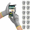 PTCOL PU Coated Work Gloves 12 Pairs Black Polypropylene Size XL