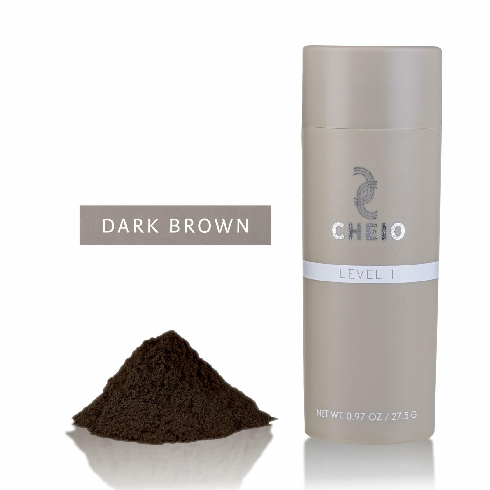 Cheio Hair Thickening Fibers Keratin Level 1 Dark Brown 27.5g Bald Spots