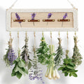 heiwinner Herb Drying Rack Hanging Rustic Wood 4-Compartment 15.7x5.9x0.59