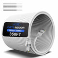 ecjtu 350FT Cat6 Ethernet Cable UTP PoE 24AWG CCA White with 25 Cable Ties