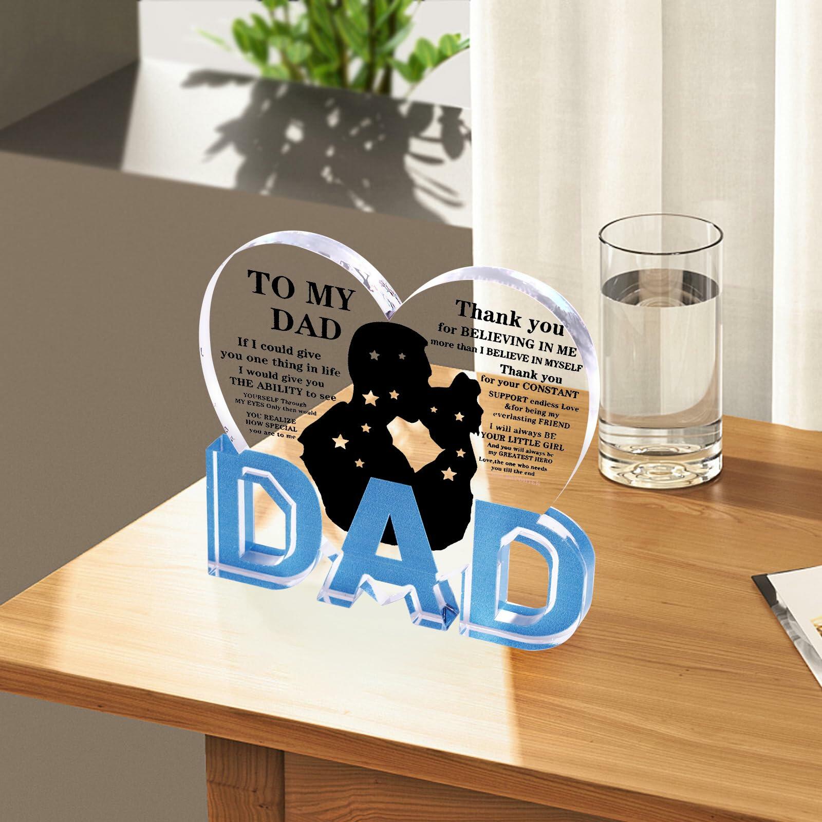Fathers Day Gifts for Dad Plaque from Daughter - Ideal Birthday Christmas