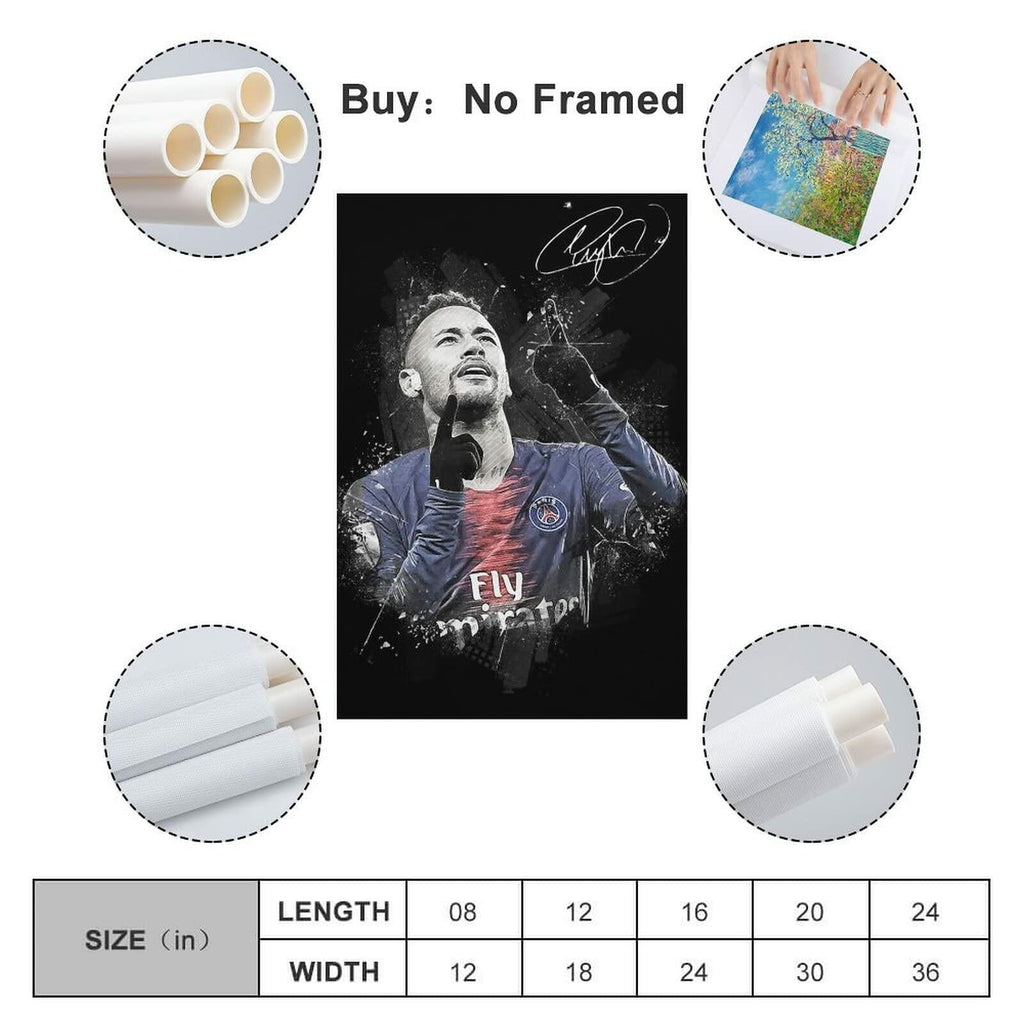 Generic Neymar Wall Art Canvas Print Poster 16x24inch Unframed