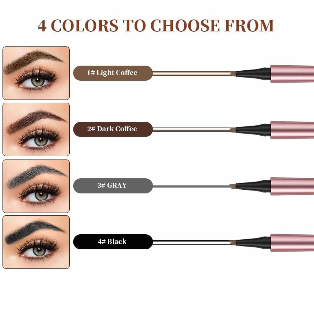 YIWANLLE 3D Microblading Eyebrow Tattoo Pencil Waterproof C-Black 1 Count