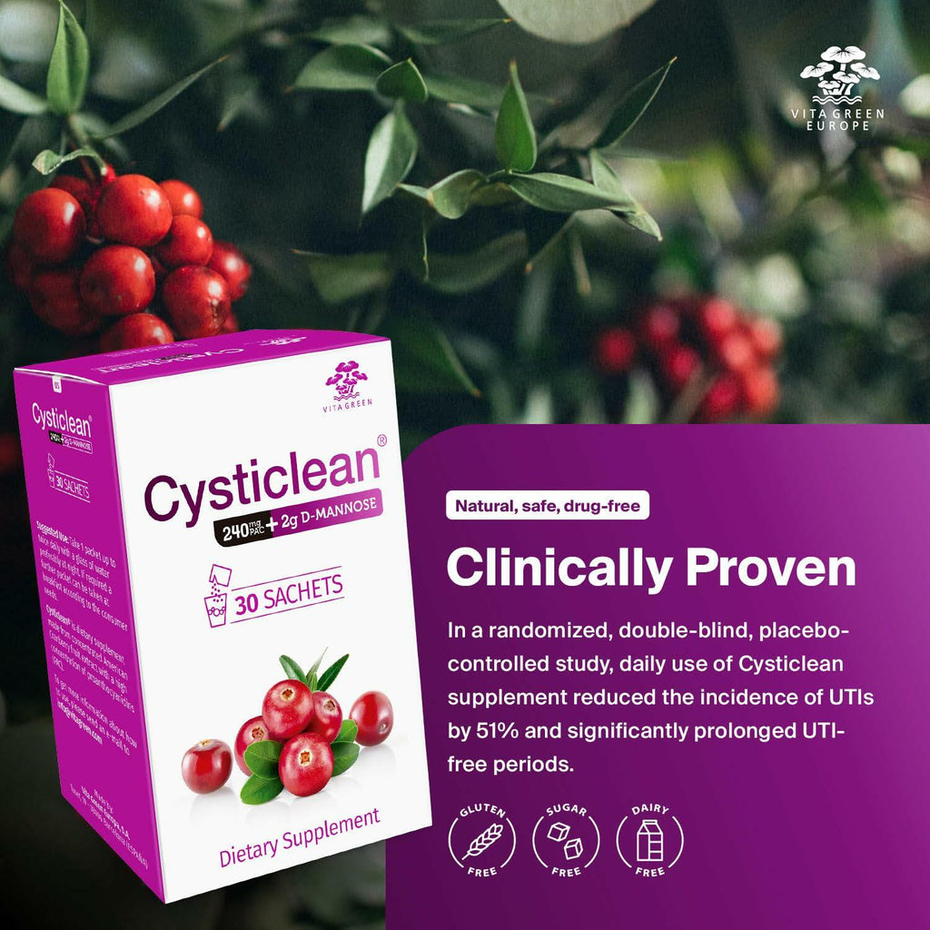 Cysticlean Cranberry PAC Supplement 240mg PAC Sugar-Free 30 Capsules
