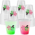 CIEOVO 50 Pack Witch Theme Party Cups 12oz Green Pink Disposable Plastic