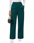 BTFBM Women's High Waisted Stretchy Palazzo Pants Dark Blue Size M