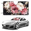 BAHELS Watercolor Black Floral Windshield Sun Shade UV Protector 55x30