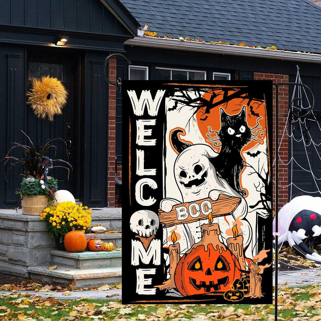 4SEASONS POD Holiday Garden Flags Set of 3 12x18 Double Sided Halloween Xmas