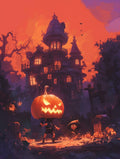Bilowk Halloween Diamond Painting Kit Jack and Sally 12x16 inch Retro