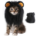 ITESSY Cat Halloween Costume Black Lion Mane Wig Hat Size S