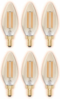 GoodBulb 5W E12 Clear Golden LED Chandelier Bulbs 2200K 300LM 6 Pack