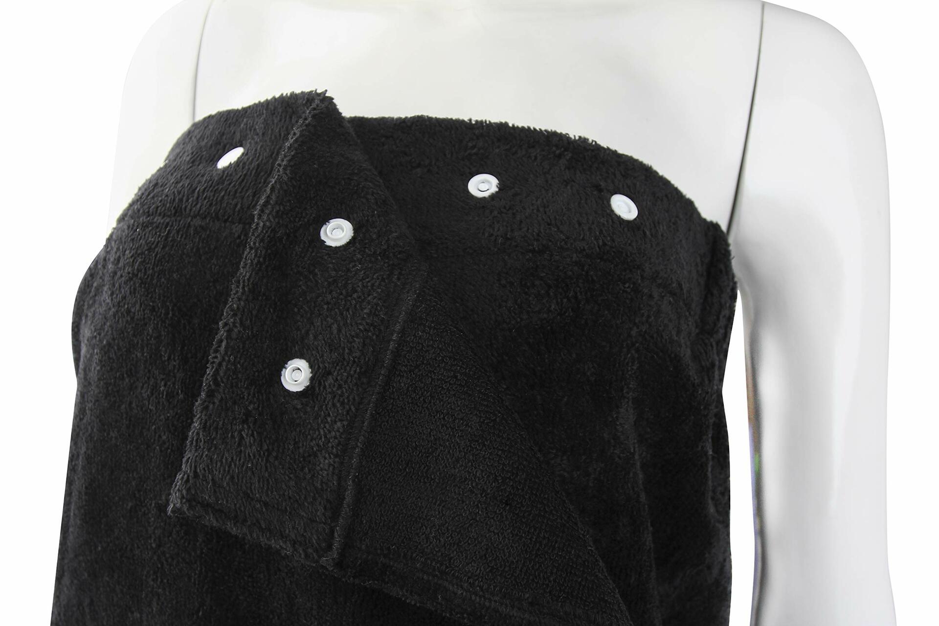 FABBRICA HOME Bamboo Rayon Spa Bath Wrap & Hair Turban Set Navy Blue One Size