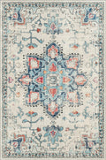 Puremy 2x3 Vintage Boho Entryway Rug Non Slip Low Pile Floral Cream