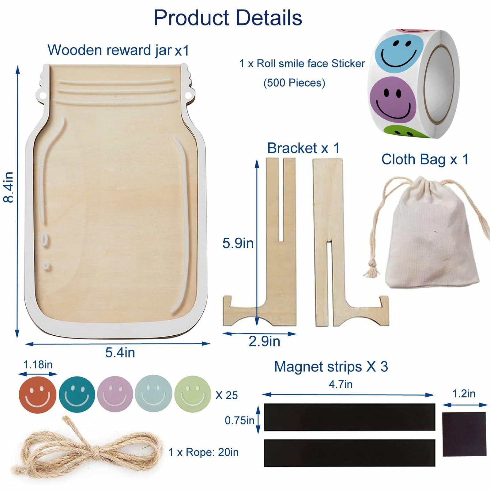 Goodangie00 Magnetic Reward Jar Classroom Board Kids Potty Training Wood Love