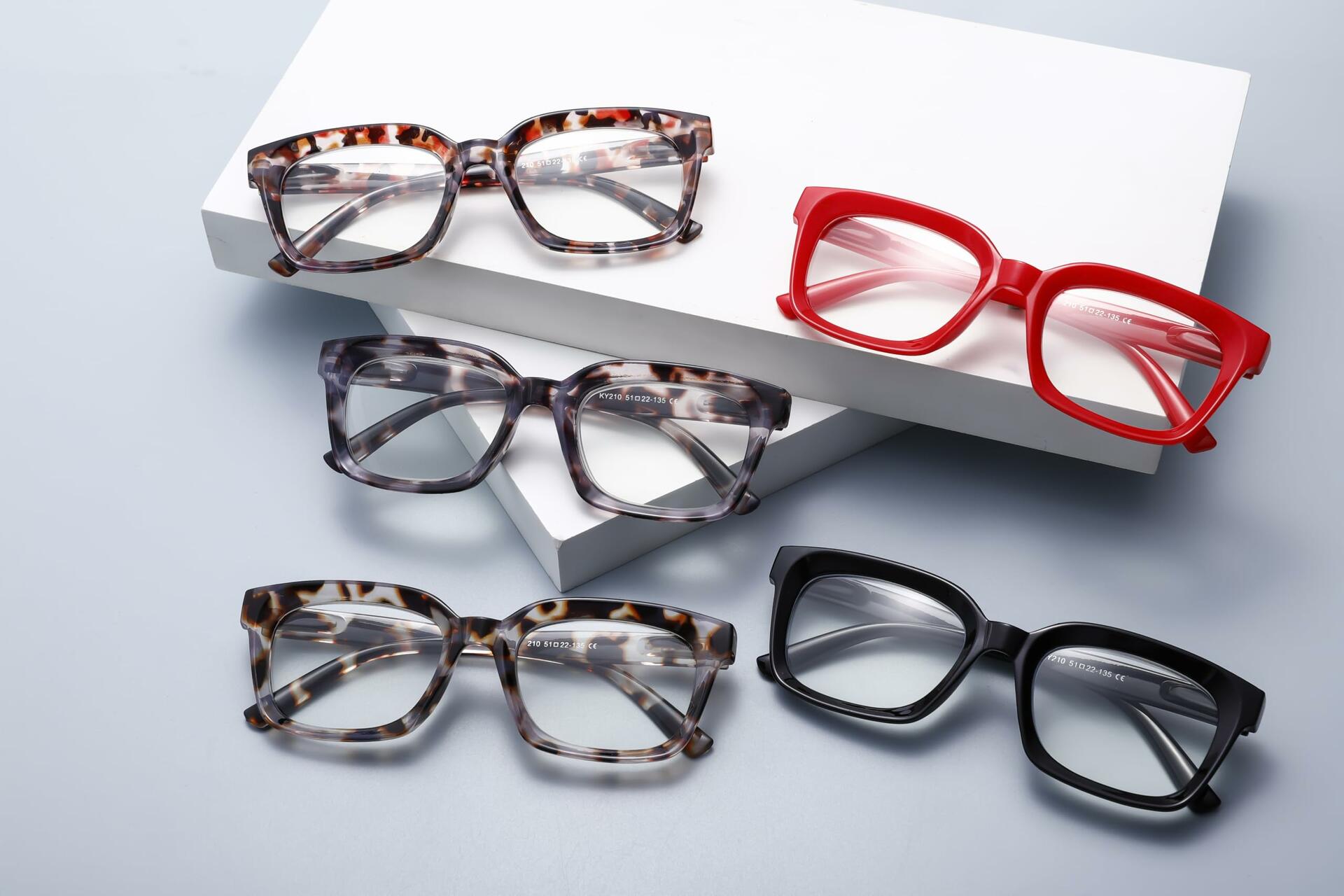 Dccdllo Women's Blue Light Blocking Oversized Square Reading Glasses +3.5