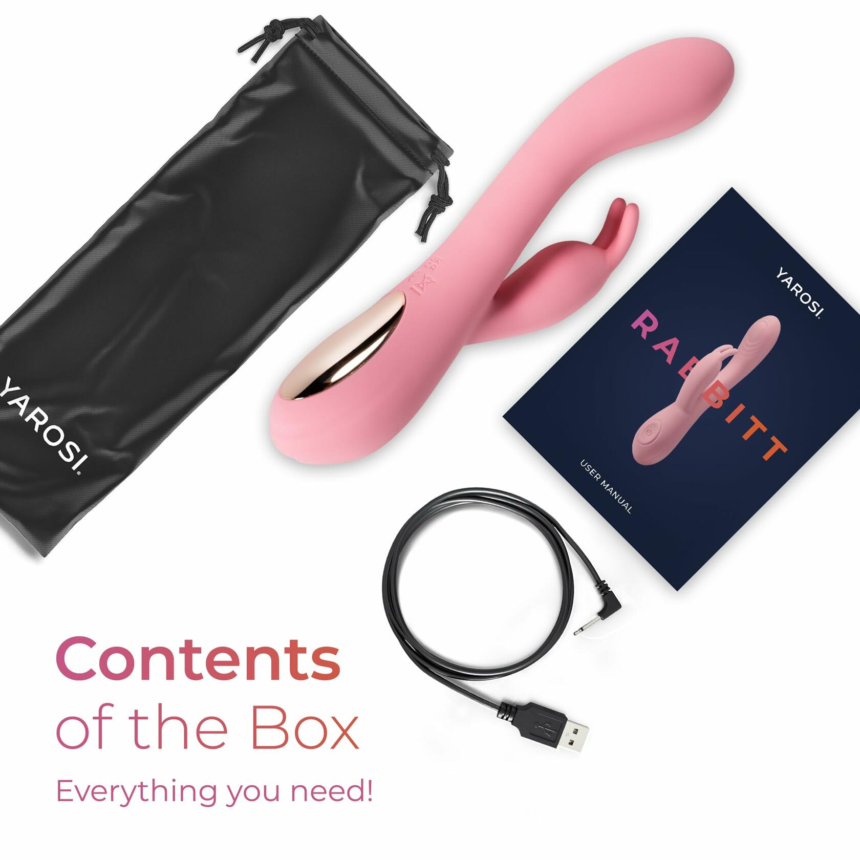 Yarosi Rabbitt Vibrator Gspot Clit Stimulator 7.8in Long 1.2in Wide