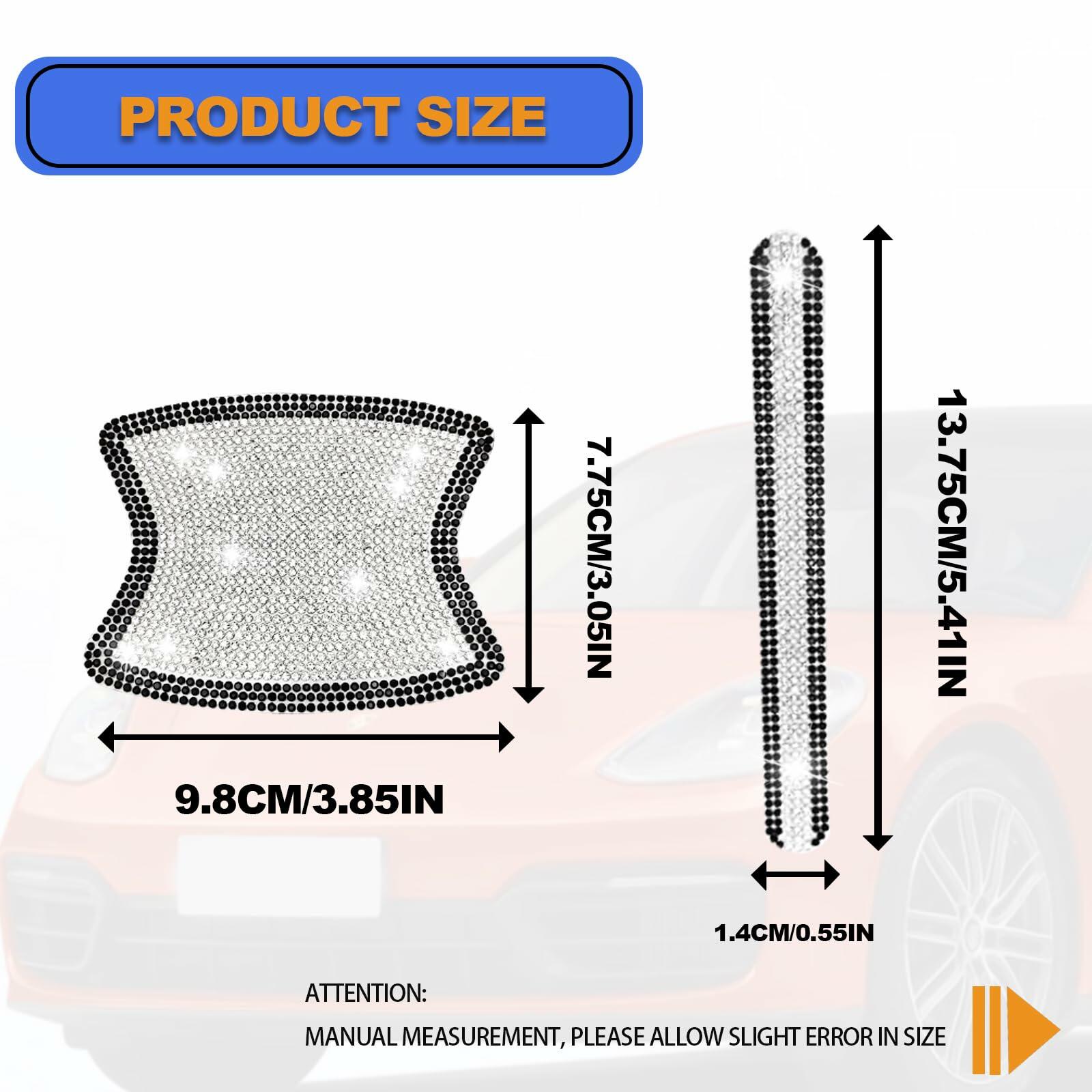 KEVWR 10pcs Bling Rhinestone Car Door Handle Stickers Protective Film Colorful