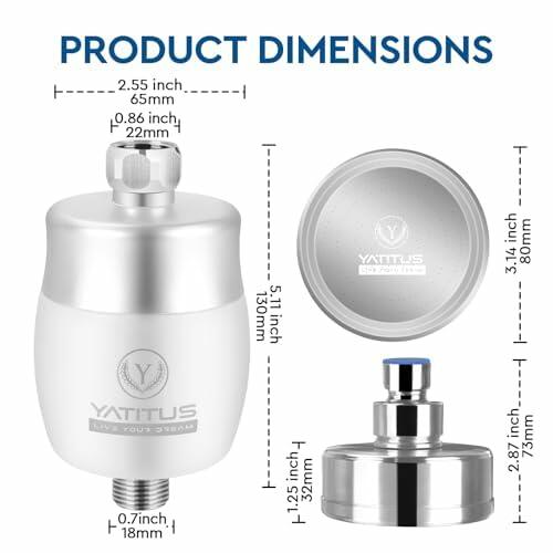 YATITUS Shower Filter Head 18+2 Stage High Output Hard Water Removal