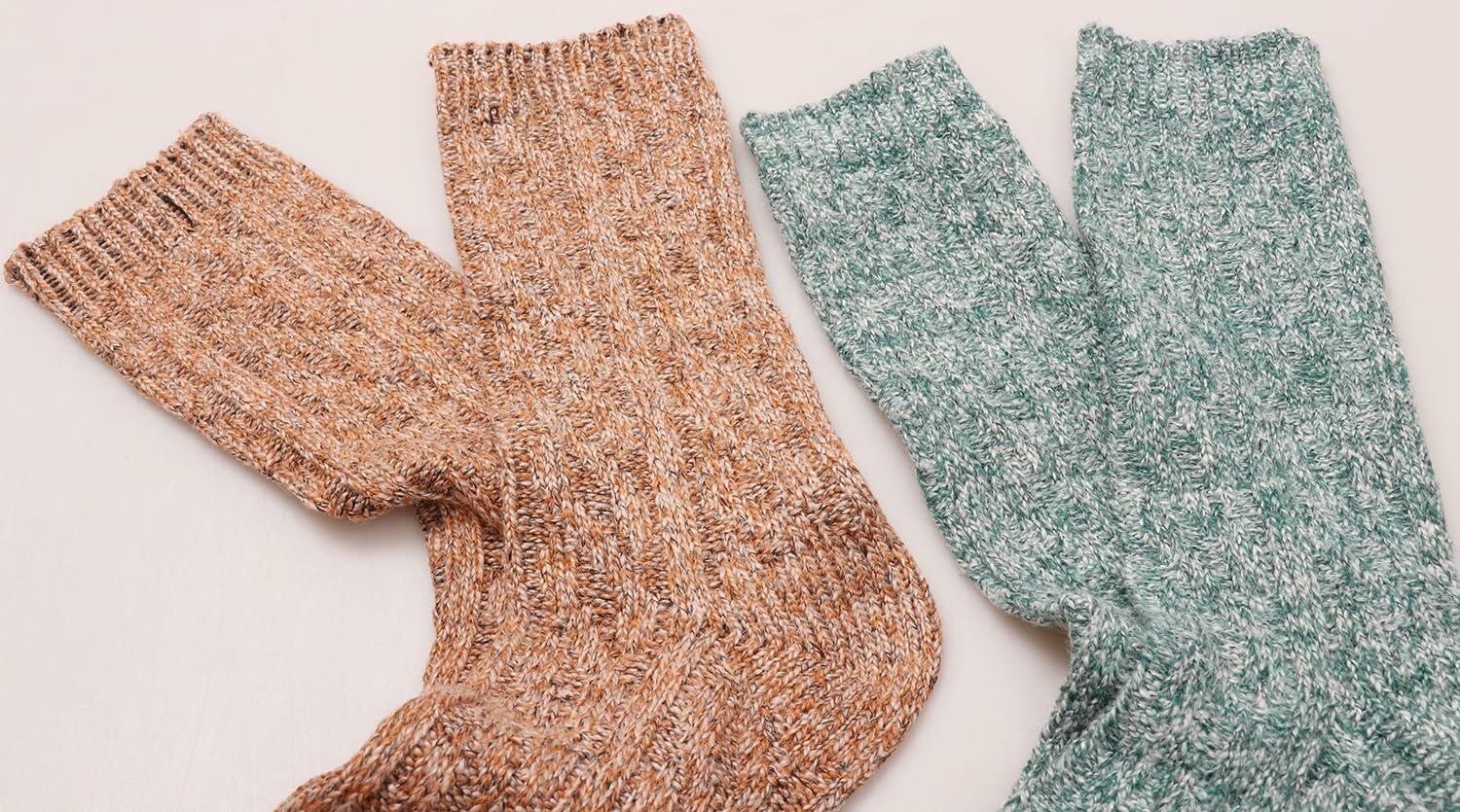 TINTAO Women's Cotton Knit Thick Warm Wool Crew Socks Multi-07 Size 5-10