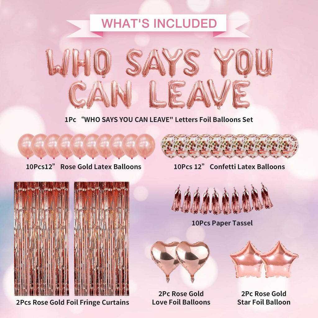 PARLONTY Farewell Party Decorations Balloon Banner Rose Gold Star Rubber