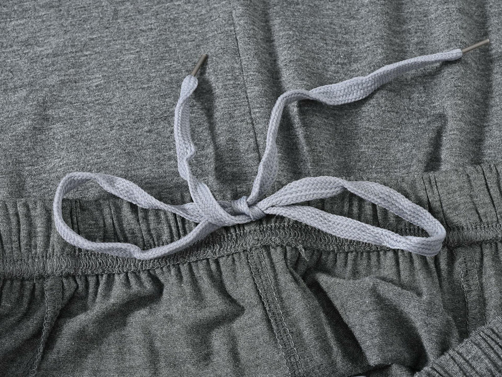 MoFiz Men's Pajama Set Short Sleeve T-Shirt & Shorts Dark Gray/Black Size 2XL