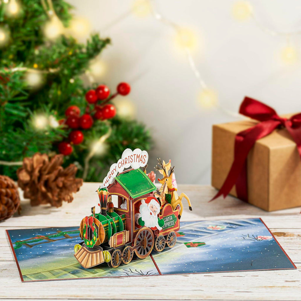 POPWOW Christmas Tree 3D Pop Up Card 5x7 with Envelope & Message Note