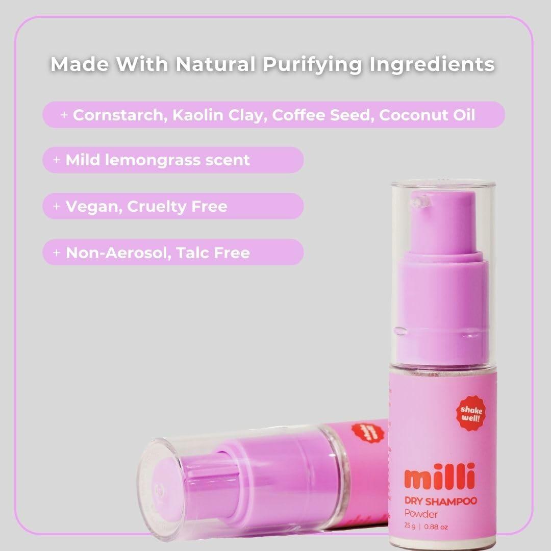 The Milli Method Dry Shampoo Powder Non-Aerosol Lemongrass 0.88oz Travel